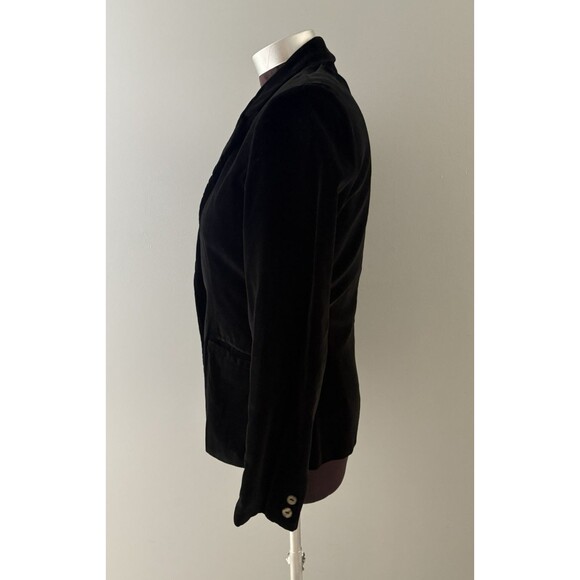 Vintage Black Velvet Blazer Size 9 Two Button Dark Romance GothV Victorian - Picture 3 of 16